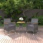 vidaXL Juego de comedor de jardín 3 piezas ratán sintético gris vidaXL Juego de comedor de jardín 3 piezas ratán sintético gris
