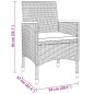 vidaXL Juego de comedor de jardín 3 piezas ratán sintético gris vidaXL Juego de comedor de jardín 3 piezas ratán sintético gris