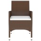 vidaXL Set de comedor de jardín 7 pzas ratán sintético vidrio marrón vidaXL Set de comedor de jardín 7 pzas ratán sintético vidrio marrón