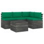 vidaXL Muebles de palés de jardín 5 piezas cojines madera maciza pino