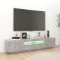 vidaXL Mueble para TV con luces LED gris hormigón 180x35x40 cm vidaXL Mueble para TV con luces LED gris hormigón 180x35x40 cm