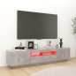 vidaXL Mueble para TV con luces LED gris hormigón 180x35x40 cm vidaXL Mueble para TV con luces LED gris hormigón 180x35x40 cm