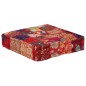 vidaXL Puf cuadrado de pachtwork algodón hecho a mano 50x50x12 cm rojo vidaXL Puf cuadrado de pachtwork algodón hecho a mano 50x50x12 cm rojo