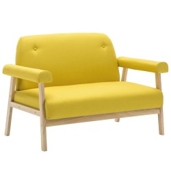 vidaXL Sofá de 2 plazas de tela amarillo