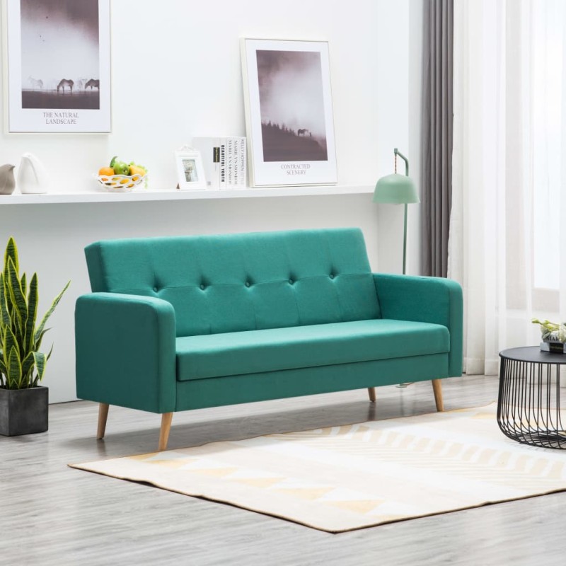 vidaXL Sofá de tela verde vidaXL Sofá de tela verde