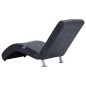 vidaXL Diván de masaje con almohada de piel de ante artificial gris vidaXL Diván de masaje con almohada de piel de ante artificial gris