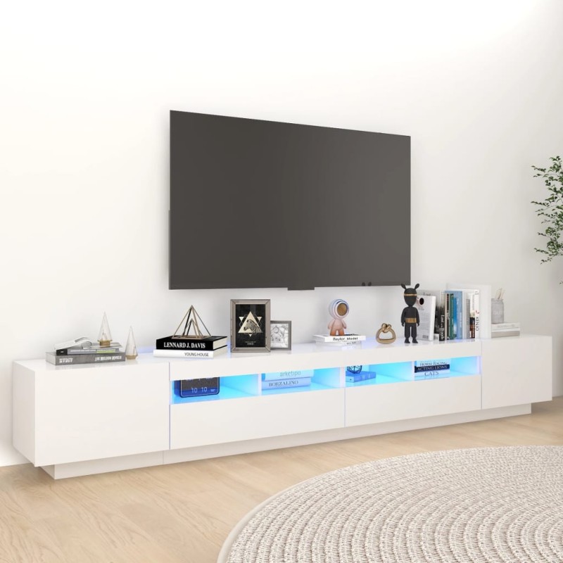 vidaXL Mueble para TV con luces LED blanco 260x35x40 cm vidaXL Mueble para TV con luces LED blanco 260x35x40 cm