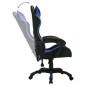 vidaXL Silla gaming con luces LED RGB cuero sintético azul y negro vidaXL Silla gaming con luces LED RGB cuero sintético azul y negro
