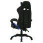 vidaXL Silla gaming con luces LED RGB cuero sintético azul y negro vidaXL Silla gaming con luces LED RGB cuero sintético azul y negro