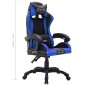 vidaXL Silla gaming con luces LED RGB cuero sintético azul y negro vidaXL Silla gaming con luces LED RGB cuero sintético azul y negro