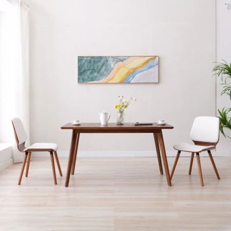 vidaXL Sillas de comedor 2 unidades cuero sintético blanco