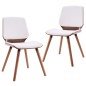 vidaXL Sillas de comedor 2 unidades cuero sintético blanco