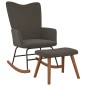 vidaXL Silla mecedora con reposapiés terciopelo gris oscuro vidaXL Silla mecedora con reposapiés terciopelo gris oscuro