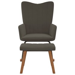 vidaXL Silla mecedora con reposapiés terciopelo gris oscuro