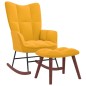 vidaXL Silla mecedora con reposapiés tela amarillo mostaza vidaXL Silla mecedora con reposapiés tela amarillo mostaza