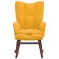 vidaXL Silla mecedora con reposapiés tela amarillo mostaza vidaXL Silla mecedora con reposapiés tela amarillo mostaza