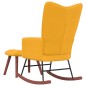 vidaXL Silla mecedora con reposapiés tela amarillo mostaza vidaXL Silla mecedora con reposapiés tela amarillo mostaza