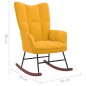 vidaXL Silla mecedora con reposapiés tela amarillo mostaza vidaXL Silla mecedora con reposapiés tela amarillo mostaza