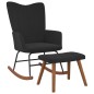 vidaXL Silla mecedora con reposapiés terciopelo negro vidaXL Silla mecedora con reposapiés terciopelo negro