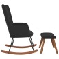 vidaXL Silla mecedora con reposapiés terciopelo negro vidaXL Silla mecedora con reposapiés terciopelo negro
