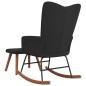 vidaXL Silla mecedora con reposapiés terciopelo negro vidaXL Silla mecedora con reposapiés terciopelo negro