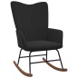 vidaXL Silla mecedora con reposapiés terciopelo negro vidaXL Silla mecedora con reposapiés terciopelo negro