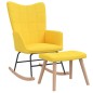 vidaXL Silla mecedora con reposapiés tela amarillo mostaza vidaXL Silla mecedora con reposapiés tela amarillo mostaza