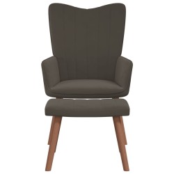 vidaXL Sillón de relax con taburete terciopelo gris oscuro