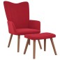 vidaXL Sillón de relax con taburete terciopelo rojo tinto vidaXL Sillón de relax con taburete terciopelo rojo tinto