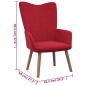 vidaXL Sillón de relax con taburete terciopelo rojo tinto vidaXL Sillón de relax con taburete terciopelo rojo tinto