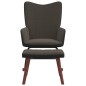 vidaXL Silla mecedora con reposapiés terciopelo y PVC gris oscuro vidaXL Silla mecedora con reposapiés terciopelo y PVC gris oscuro