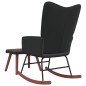 vidaXL Silla mecedora con reposapiés terciopelo y PVC gris oscuro vidaXL Silla mecedora con reposapiés terciopelo y PVC gris oscuro