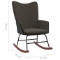 vidaXL Silla mecedora con reposapiés terciopelo y PVC gris oscuro vidaXL Silla mecedora con reposapiés terciopelo y PVC gris oscuro
