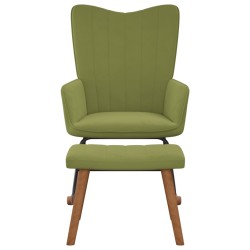 vidaXL Silla mecedora con reposapiés terciopelo verde claro
