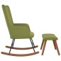 vidaXL Silla mecedora con reposapiés terciopelo verde claro vidaXL Silla mecedora con reposapiés terciopelo verde claro