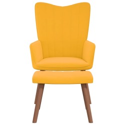 vidaXL Sillón de relax con taburete terciopelo amarillo mostaza