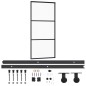 vidaXL Puerta corredera con herrajes ESG vidrio y aluminio 90x205 cm vidaXL Puerta corredera con herrajes ESG vidrio y aluminio 90x205 cm