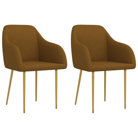 vidaXL Sillas de comedor 2 unidades terciopelo marrón