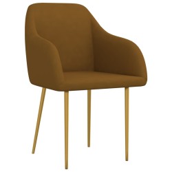 vidaXL Sillas de comedor 2 unidades terciopelo marrón