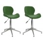 vidaXL Sillas de comedor giratorias 2 unidades terciopelo verde oscuro