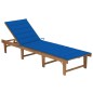 vidaXL Tumbona plegable con cojín madera maciza de acacia vidaXL Tumbona plegable con cojín madera maciza de acacia