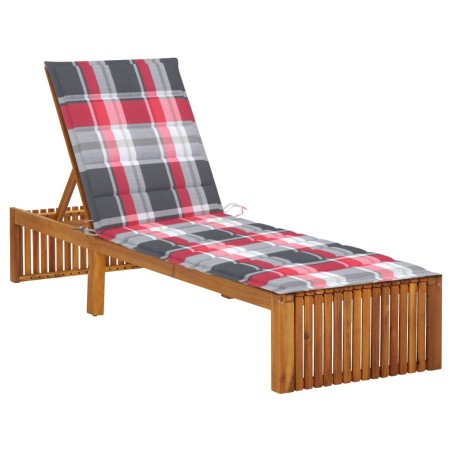 vidaXL Tumbona con cojín madera maciza de acacia 