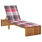vidaXL Tumbona con cojín madera maciza de acacia vidaXL Tumbona con cojín madera maciza de acacia
