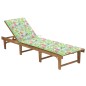 vidaXL Tumbona plegable con cojín madera maciza de acacia 