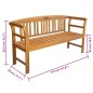 vidaXL Banco de jardín con cojín madera maciza de acacia 157 cm vidaXL Banco de jardín con cojín madera maciza de acacia 157 cm