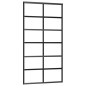 vidaXL Puerta corredera con herrajes ESG vidrio y aluminio 102x205 cm vidaXL Puerta corredera con herrajes ESG vidrio y aluminio 102x205 cm