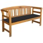 vidaXL Banco de jardín con cojín madera maciza de acacia 157 cm vidaXL Banco de jardín con cojín madera maciza de acacia 157 cm