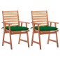 vidaXL Sillas comedor de jardín 2 uds madera maciza acacia y cojines vidaXL Sillas comedor de jardín 2 uds madera maciza acacia y cojines