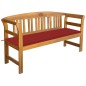 vidaXL Banco de jardín con cojín madera maciza de acacia 157 cm vidaXL Banco de jardín con cojín madera maciza de acacia 157 cm