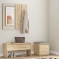 vidaXL Set de muebles de recibidor madera contrachapada color roble vidaXL Set de muebles de recibidor madera contrachapada color roble